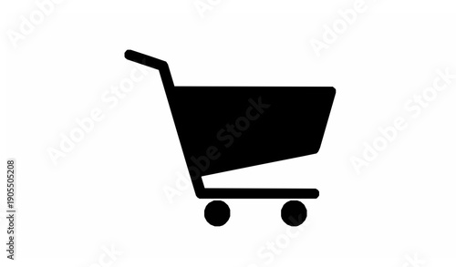 Shopping cart icon flat trolley vector illustration