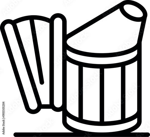 Beekeeping smoker blowing smoke for calming bees, essential tool for beekeepers