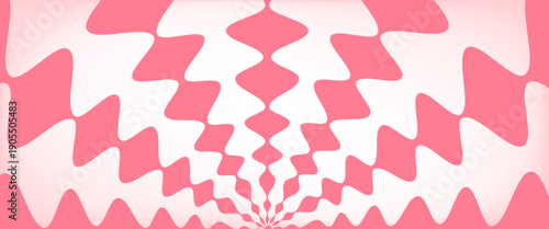 Candy color sunburst background. Abstract pink cream sunbeams design wallpaper. Colorful spinning lines for template, banner, poster, flyer. Sweet rotating cartoon swirl or whirlpool. Vector backdrop