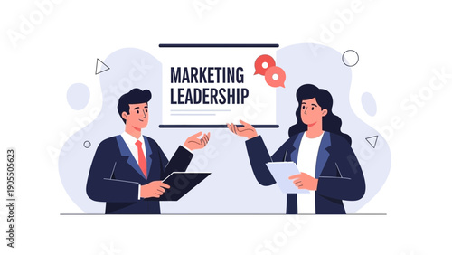 Business Leaders Discuss Marketing Strategy on Presentation Screen