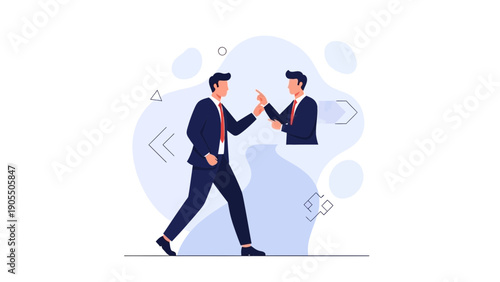 Businessmen arguing, conflict, disagreement, office, teamwork, strategy, abstract background