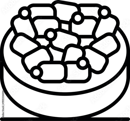 Gunkan maki sushi topped with tobiko or flying fish roe, a traditional japanese dish