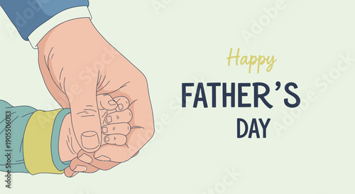 Father's Day greeting card with hands.