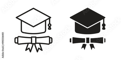 Degree icon linear style symbols for mobile concept and web design.
