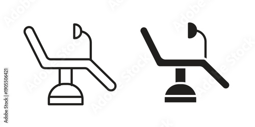 Dentist chair icon linear style symbols for mobile concept and web design.