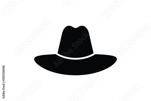 Classic fedora hat silhouette on white background representing fashion accessory