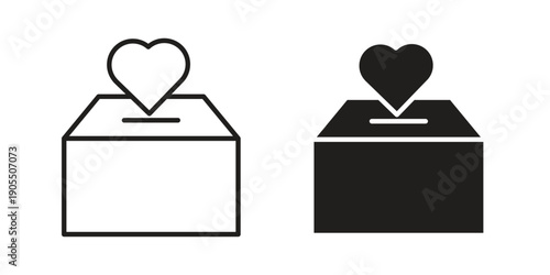 Donations icon linear style symbols for mobile concept and web design.