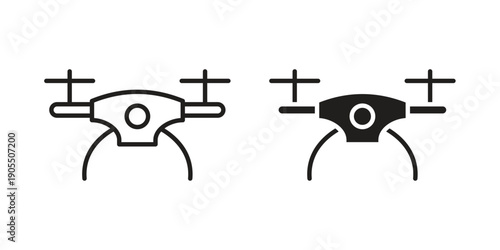 Drone icon linear style symbols for mobile concept and web design.