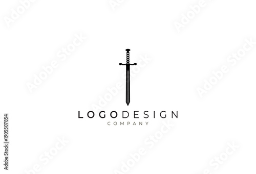 Minimalist Medieval Sword Logo Design for a Company A Symbol of Strength, History, and Heritage in Branding