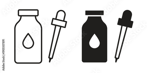 Essential oils icon linear style symbols for mobile concept and web design.