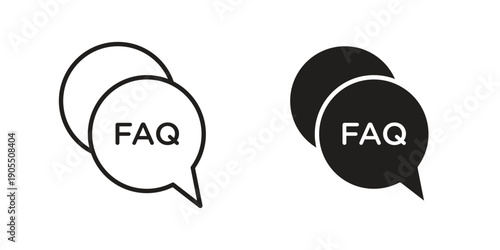 FAQ icon linear style symbols for mobile concept and web design.
