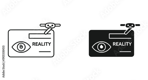 Augmented reality concept with digital eye scanning interface on smartphone and tablet screens for virtual reality technology