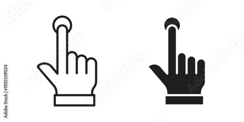 finger tap icon linear style symbols for mobile concept and web design.
