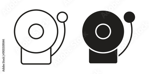 Fire alarm icon linear style symbols for mobile concept and web design.