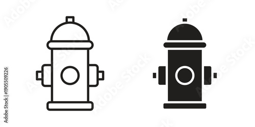 Fire hydrant icon linear style symbols for mobile concept and web design.