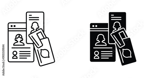 Professional ID Card and Profile Icons in Minimalist Design