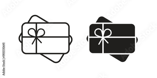Gift voucher icon linear style symbols for mobile concept and web design.
