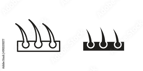 Hair icon linear style symbols for mobile concept and web design.