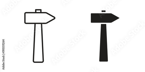 Hammer icon linear style symbols for mobile concept and web design.