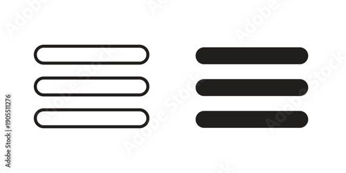 Hamburger menu icon linear style symbols for mobile concept and web design.