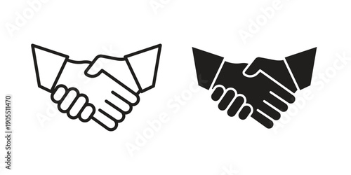 Handshake icon linear style symbols for mobile concept and web design.