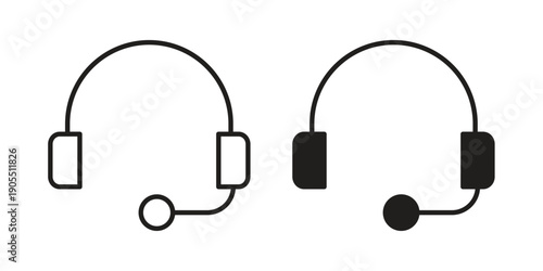Headset icon linear style symbols for mobile concept and web design.