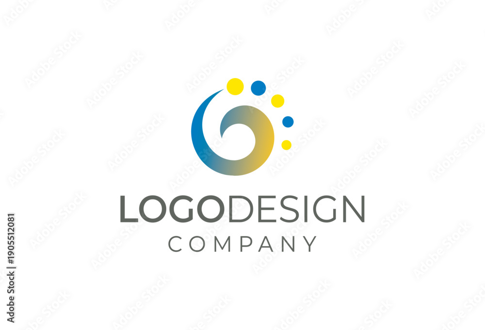 Obraz premium Spiral Dots Growth Logo Template – Innovation & Modern Business Brand Identity
