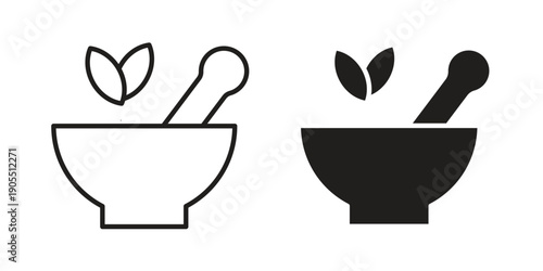 Herbal medicine icon linear style symbols for mobile concept and web design.