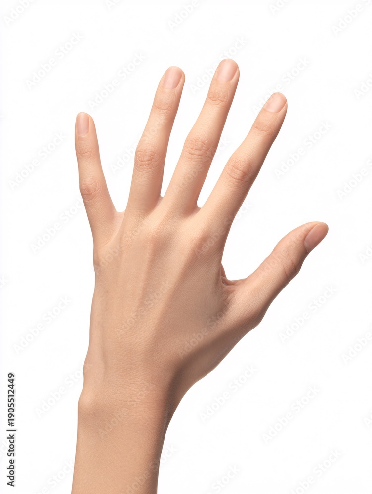 Fototapeta premium Open human hand gesture isolated on white background for communication and concept