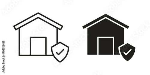 Home insurance icon linear style symbols for mobile concept and web design.