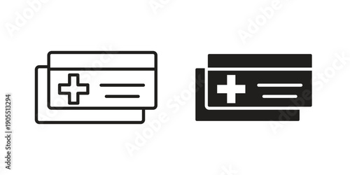 Insurance card icon linear style symbols for mobile concept and web design.