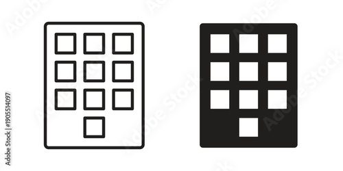 Keypad icon linear style symbols for mobile concept and web design.