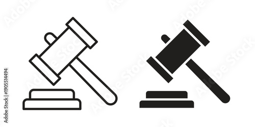 Law icon linear style symbols for mobile concept and web design.