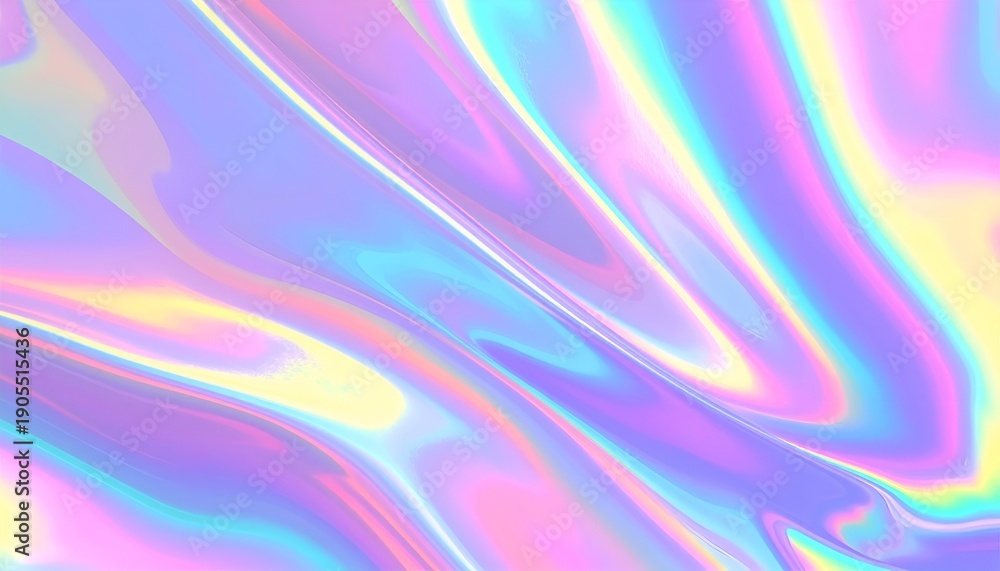 Obraz premium Iridescent colors swirl and blend creating a vibrant, smooth, flowing pattern