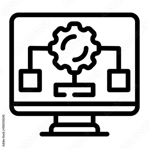 software update workflow line icon