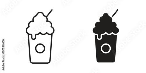 Milkshake icon linear style symbols for mobile concept and web design.