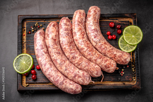 Εκτύπωση καμβά Raw Pork Sausages With Lime And Pepper