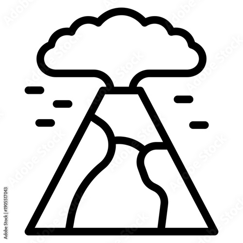 Volcanic eruption icon vector illustration