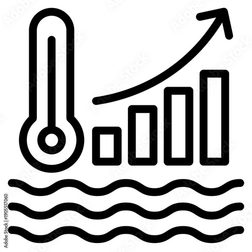Ocean warming icon vector illustration