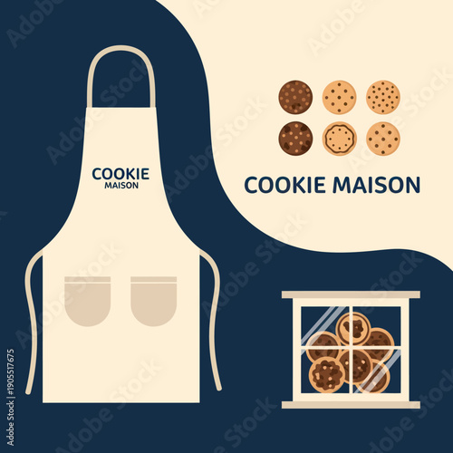 Cookie Maison Apron with Cookie Display.