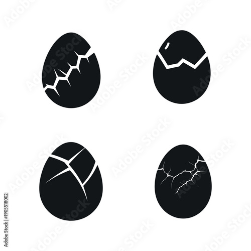 4 Easter egg vector silhouette bundle