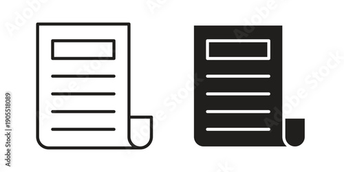 Newspaper icon linear style symbols for mobile concept and web design.