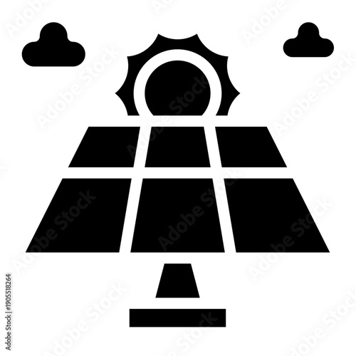 Solar irradiance icon glyph style vector illustration