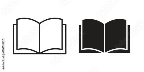 open book icon linear style symbols for mobile concept and web design.