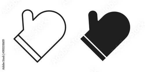 Oven mitt icon linear style symbols for mobile concept and web design.