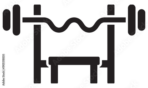 Bench Press Gym Equipment Icon Vector

