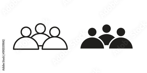 people icon linear style symbols for mobile concept and web design.