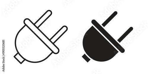 Plug icon linear style symbols for mobile concept and web design.