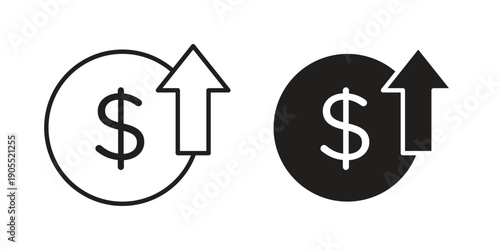 Profit icon linear style symbols for mobile concept and web design.