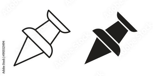 Push pin icon linear style symbols for mobile concept and web design.